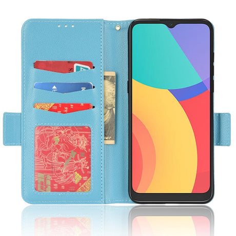 Alcatel 1S (2021) / 3L (2021) Litchi Leather Wallet Case - Baby Blue