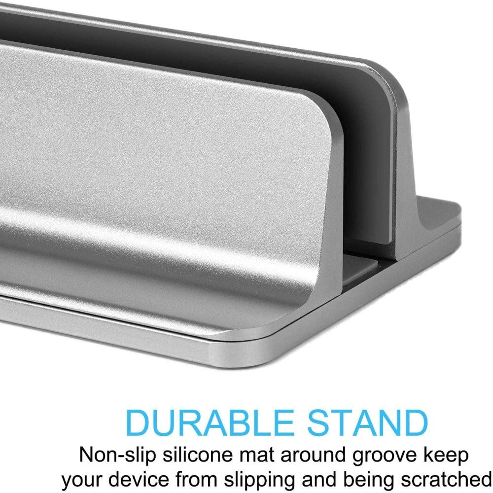 Adjustable Vertical Holder For MacBook & Laptop - Aluminium Silver