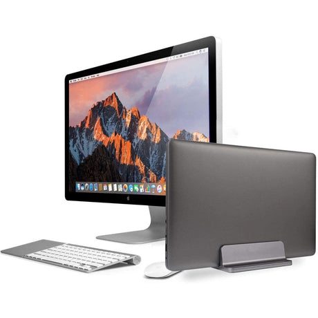 Adjustable Vertical Holder For MacBook & Laptop - Aluminium Silver