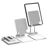 Universal Foldable Tablet Holder - Height Adjustment & Tilt - White