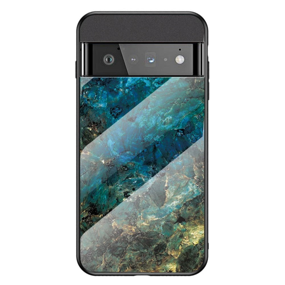 Google Pixel 6 Pro Plastic Case w. Glass Back - Blue Marble