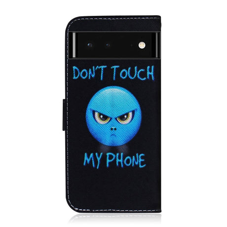 Google Pixel 6 Leather Wallet Case w. Print - Don't Touch My Phone