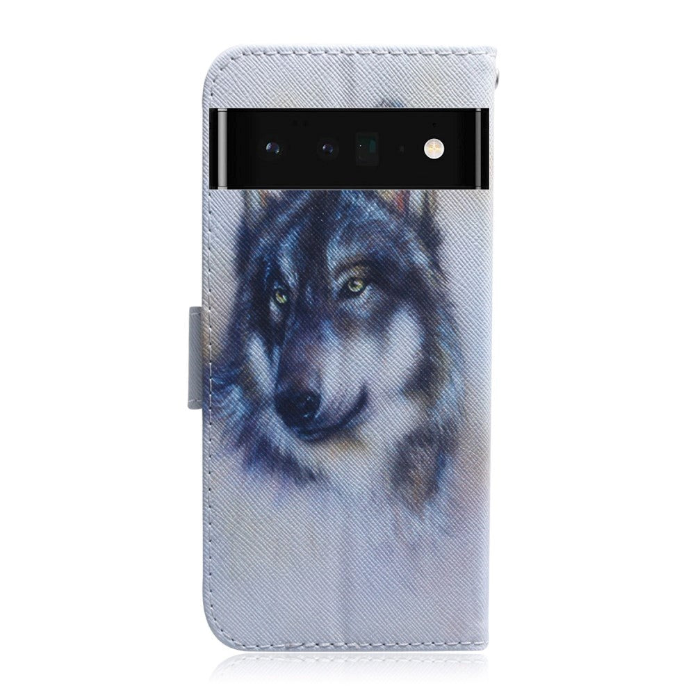 Google Pixel 6 Pro Leather Wallet Case w. Print - Wolf