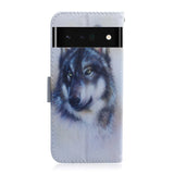 Google Pixel 6 Pro Leather Wallet Case w. Print - Wolf