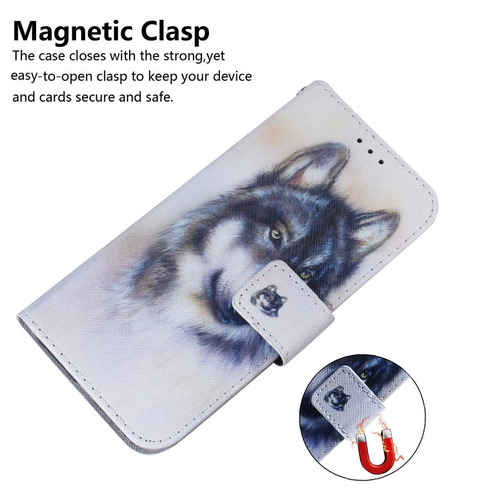 Google Pixel 6 Pro Leather Wallet Case w. Print - Wolf