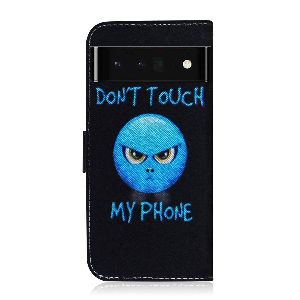 Google Pixel 6 Pro Leather Wallet Case w. Print - "Don't Touch My Phone"