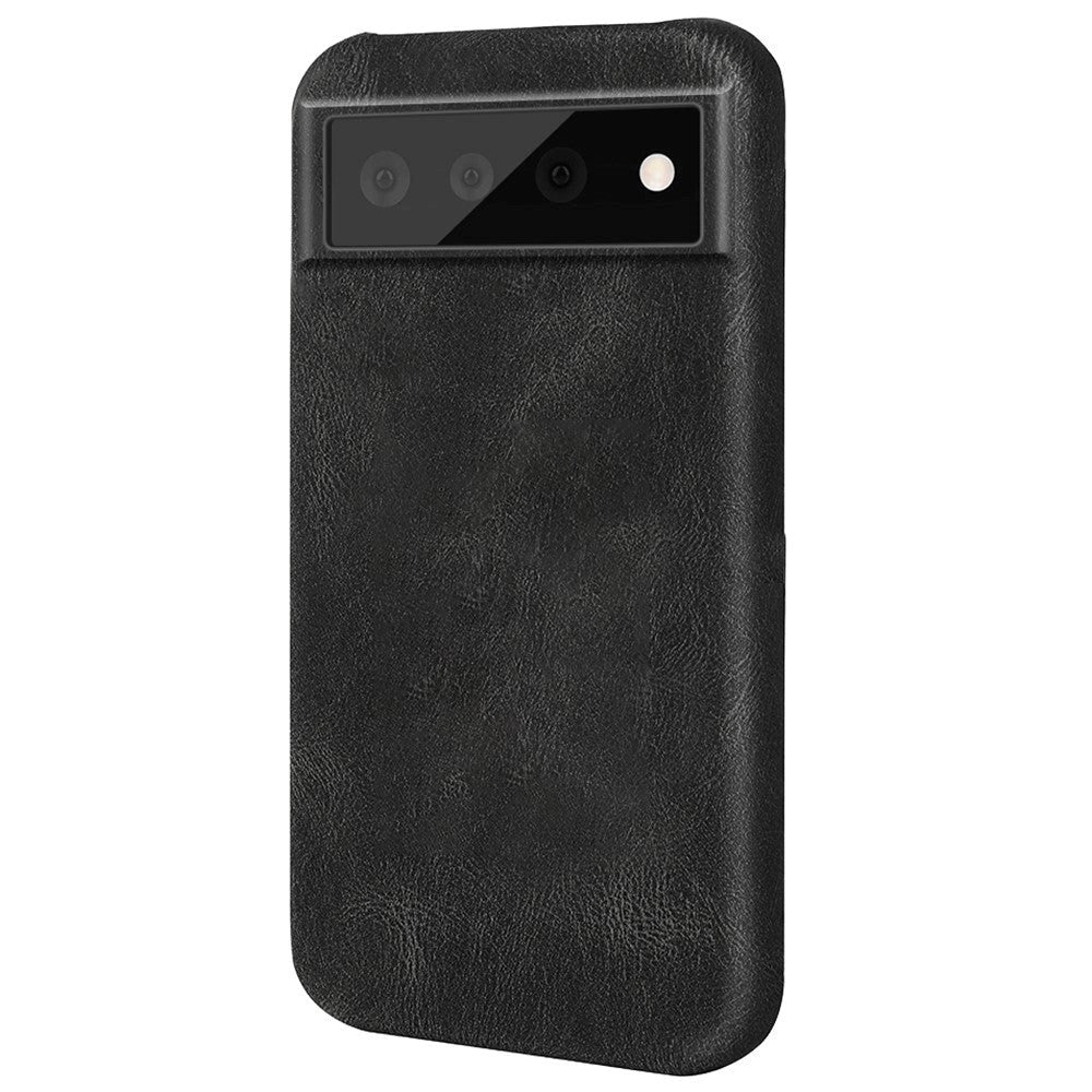 Google Pixel 6 Pro Leather Covered Plastic Case - Black