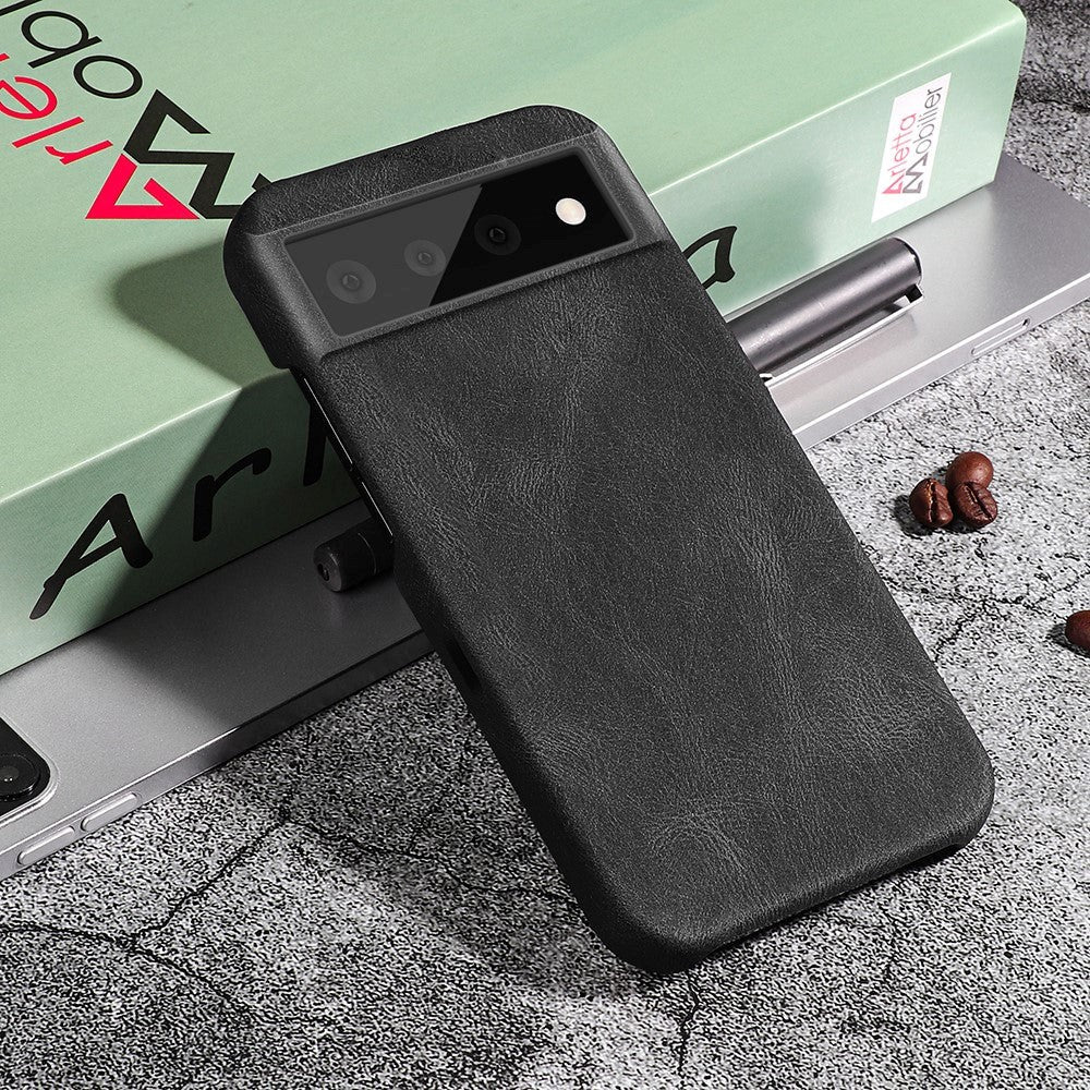 Google Pixel 6 Pro Leather Covered Plastic Case - Black