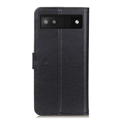 Google Pixel 6a Leather Wallet Case & Kickstand - Black