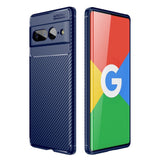 Google Pixel 7 Pro Carbon Fiber Flexible Plastic Case - Blue