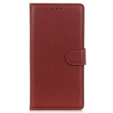 Google Pixel 7 Pro Litchi PU Leather Flip Case w. Wallet - Brown