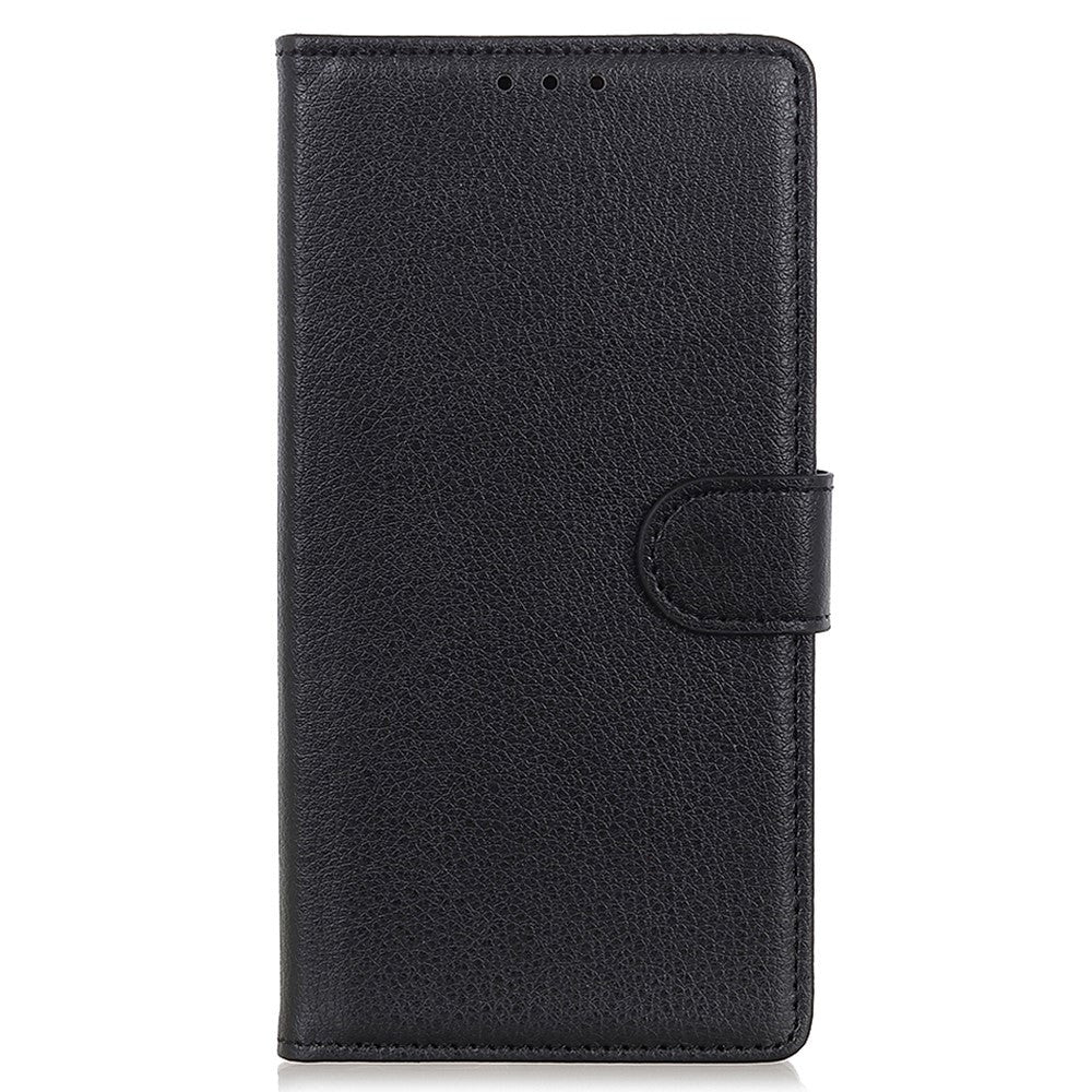 Google Pixel 7 Litchi PU Leather Flip Case w. Wallet - Black