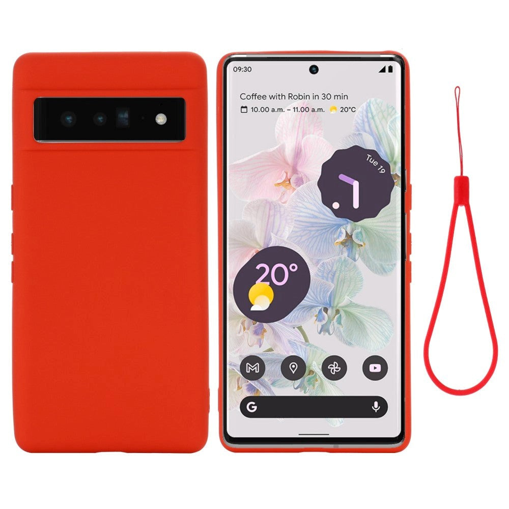 Google Pixel 7 Pro Silicone Case w. Strap - Red