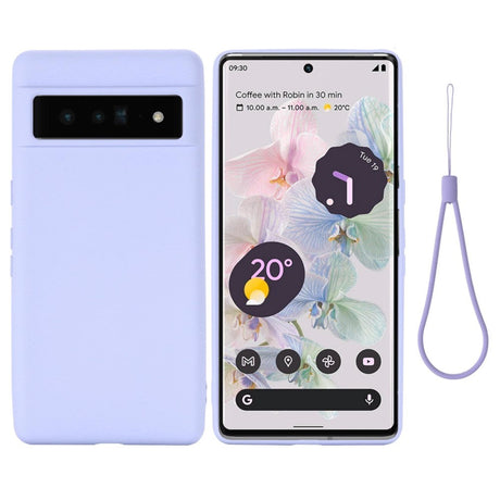 Google Pixel 7 Liquid Silicone Case w. Strap - Purple