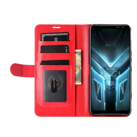 Asus ROG Phone 3 (ZS661KS) Neutral Leather Wallet Case Red