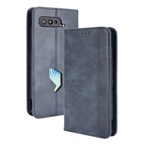 Asus ROG Phone 5 Leather Wallet Case and Magnetic Lock - Blue