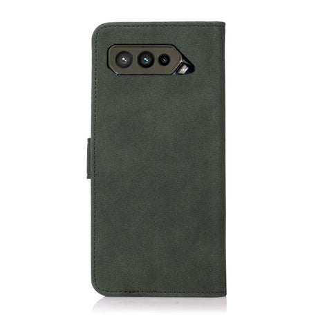 Asus ROG Phone 5 Khazneh Leather Wallet Case - Fabric Texture - Green