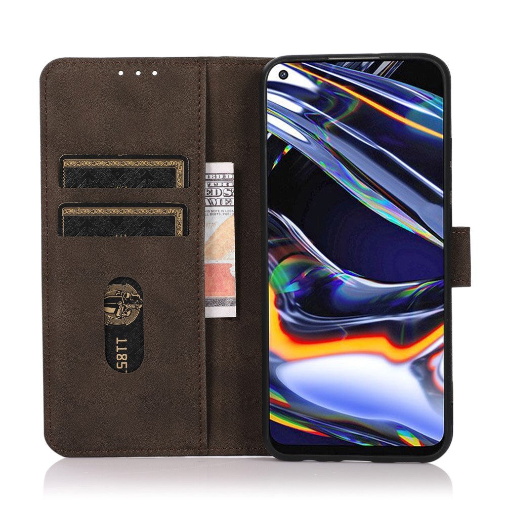 Asus ROG Phone 5 Khazneh Leather Wallet Case - Fabric Texture - Brown