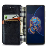 Asus Zenfone 8 Flip Retro Pattern Leather Wallet Case - Black