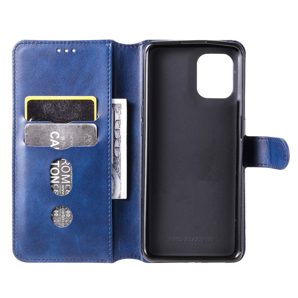 Oppo Find X3 Pro Leather Wallet Case & Magnetic Lock - Blue