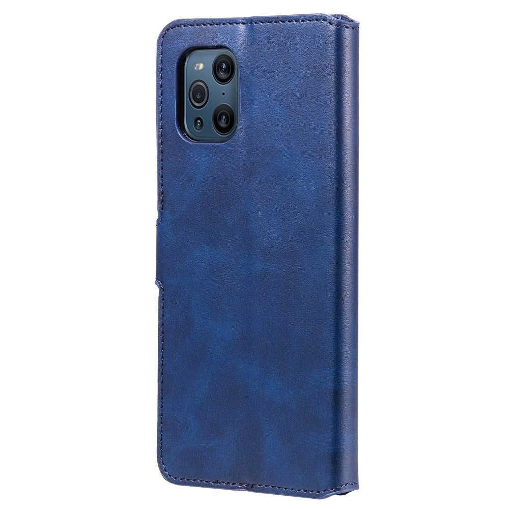 Oppo Find X3 Pro Leather Wallet Case & Magnetic Lock - Blue