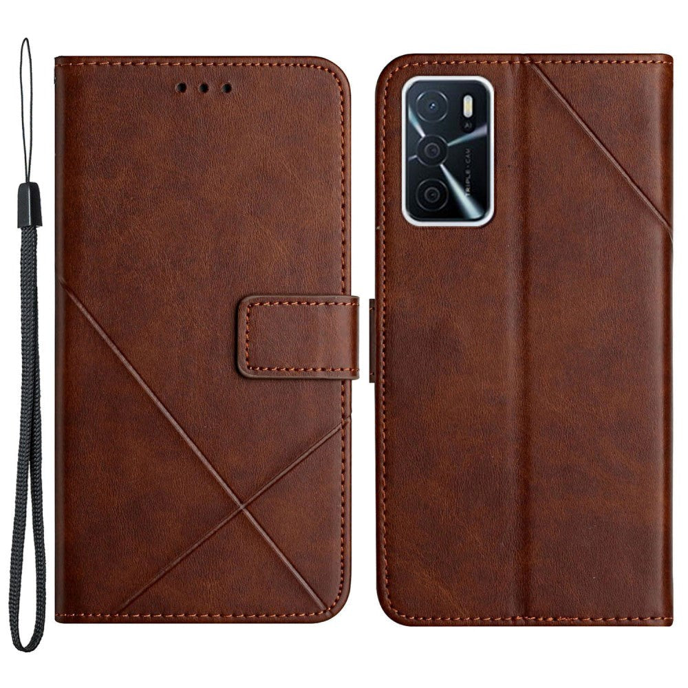 Oppo A16 / A16s / A54s Leather Flip Case w. Wallet & Stand Function - Brown