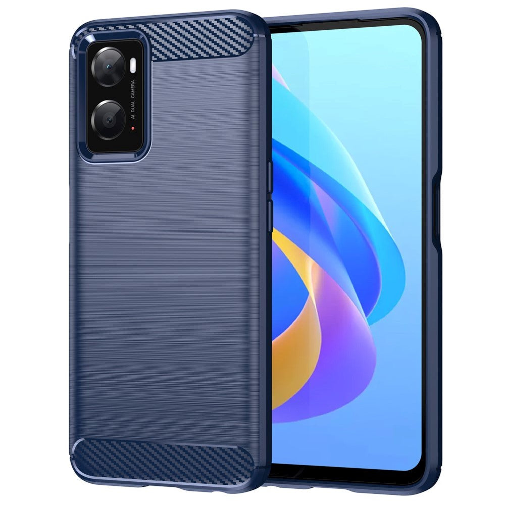 Oppo A76 / Realme 9i Brushed Carbon Case - Blue