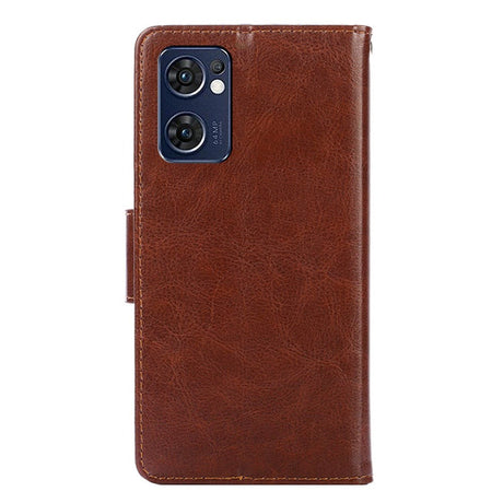 Oppo Find X5 Lite Leather Wallet Case & Magnetic Lock - Brown