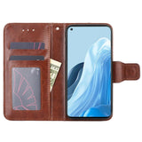 Oppo Find X5 Lite Leather Wallet Case & Magnetic Lock - Brown