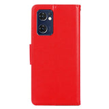 Oppo Find X5 Lite Leather Wallet Case & Magnetic Lock - Red