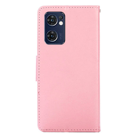 Oppo Find X5 Lite Leather Wallet Case & Magnetic Lock - Pink