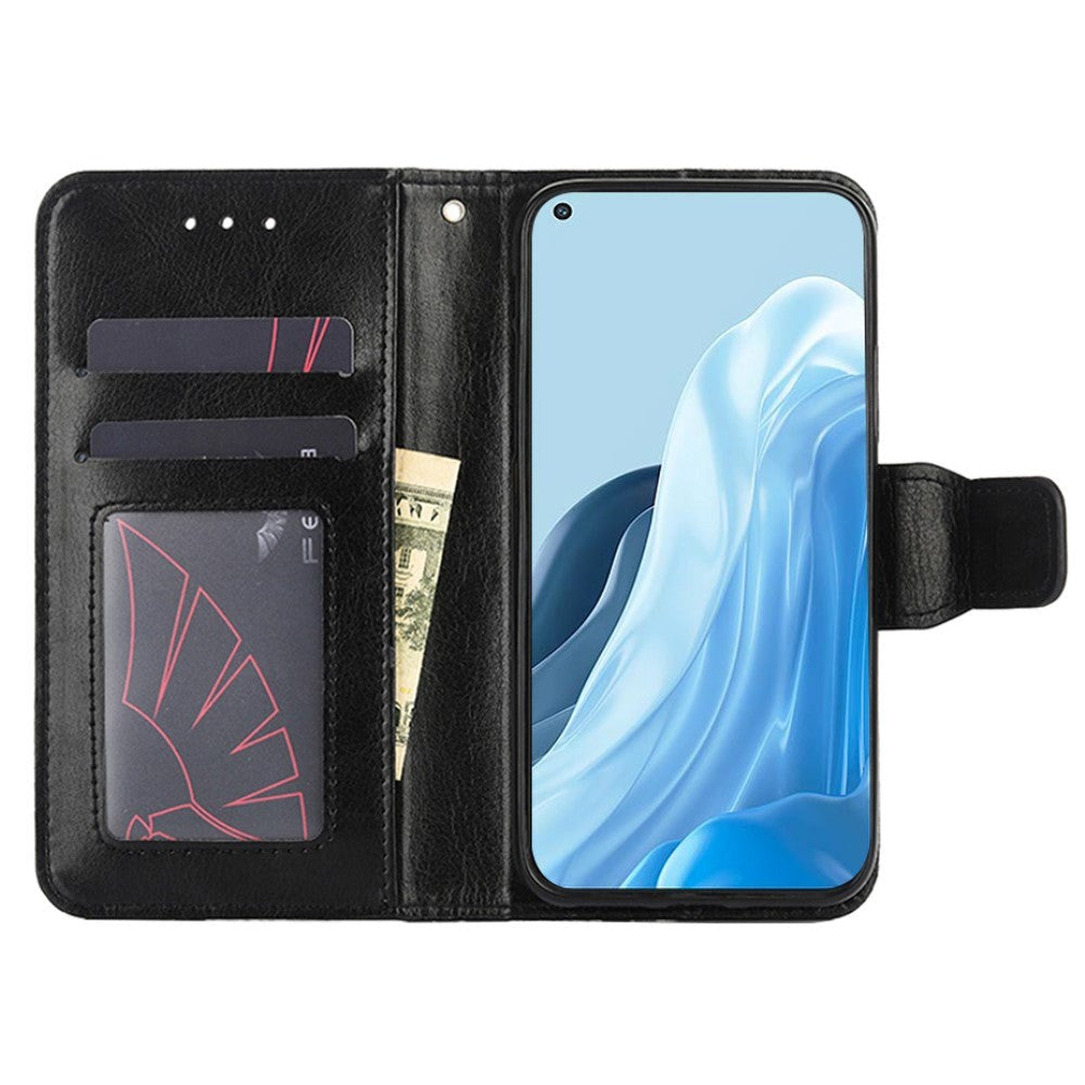 Oppo Find X5 Lite Leather Wallet Case & Magnetic Lock - Black