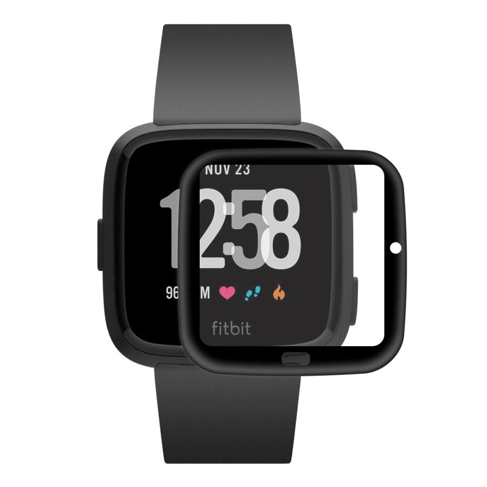 Fitbit Versa Arc Edge Protective Film - Screen Protector - Black / Transparent