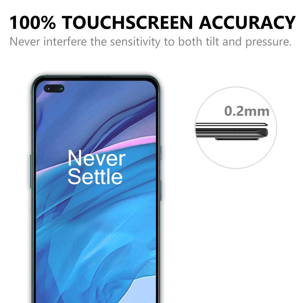 OnePlus North / North 2 (5G) Tempered Glass - Case Friendly - Screen Protection - Black Frame