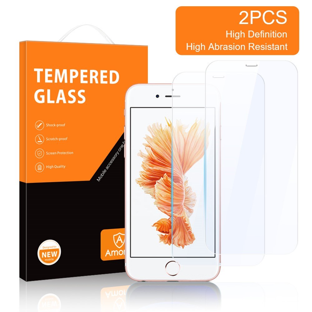 iPhone 8 Plus / 7 Plus / 6(s) Plus AMORUS Screen Protector - Case Friendly - Transparent (2 pcs.)