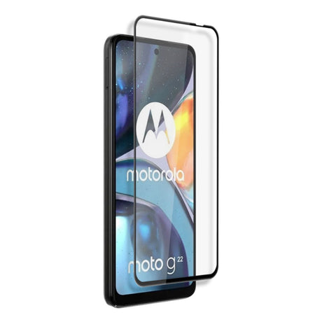 Motorola Moto G22 Full Fit Tempered Screen Protector Glass - Transparent / Black