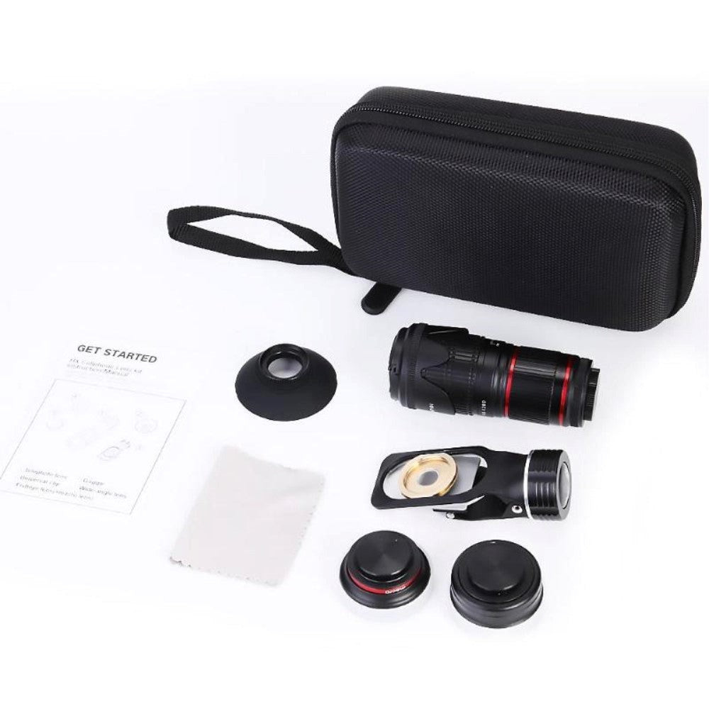 Smartphone camera lens w. 3 x Lenses - Black