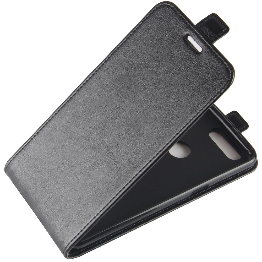 OnePlus 5T PU Leather Vertical Flip Case - Black