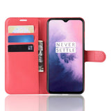 OnePlus 7 Soft Pouch Leather Wallet Case Red