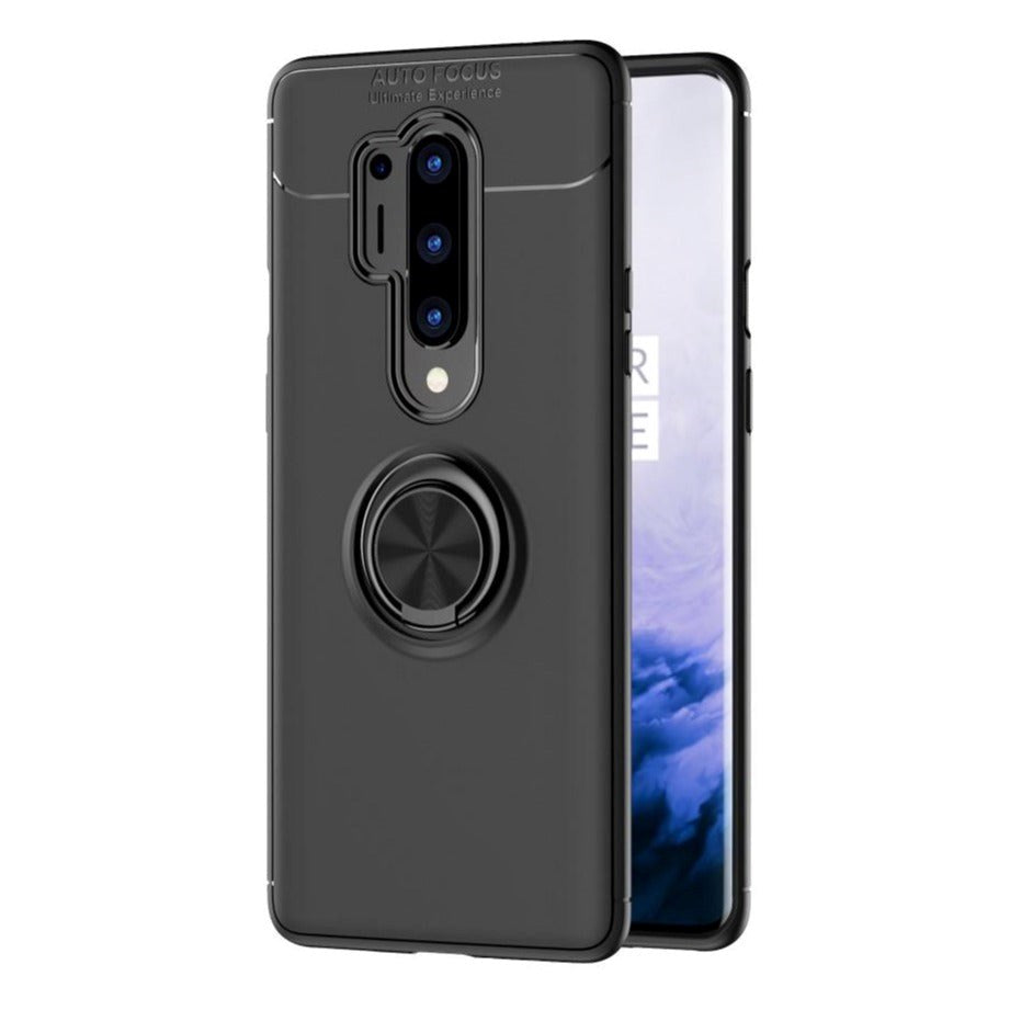 OnePlus 8 Pro Case w. Magnetic Kickstand Black w. Black Ring