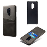 OnePlus 8 Pro Leather Coated Plastic Case with Card Holder - Black