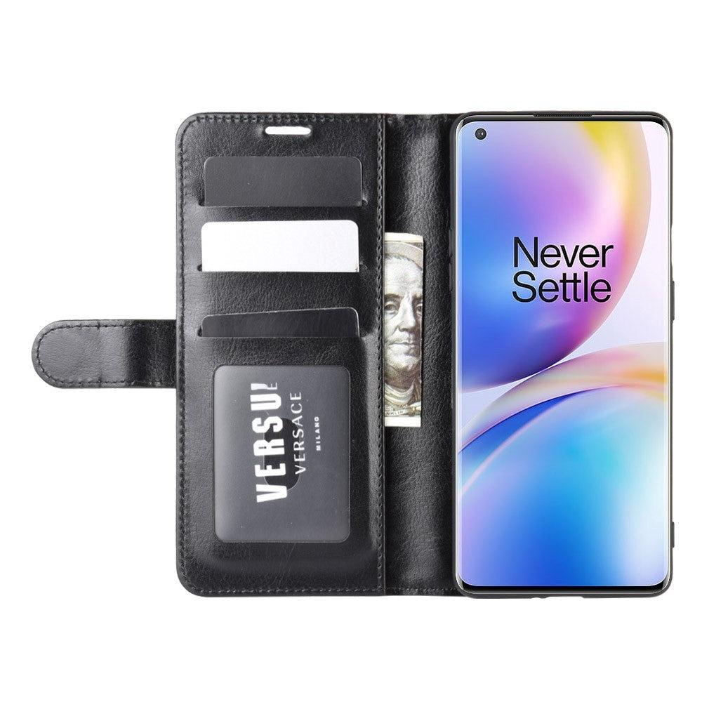 OnePlus 8 Pro Neutral Leather Wallet Case Black