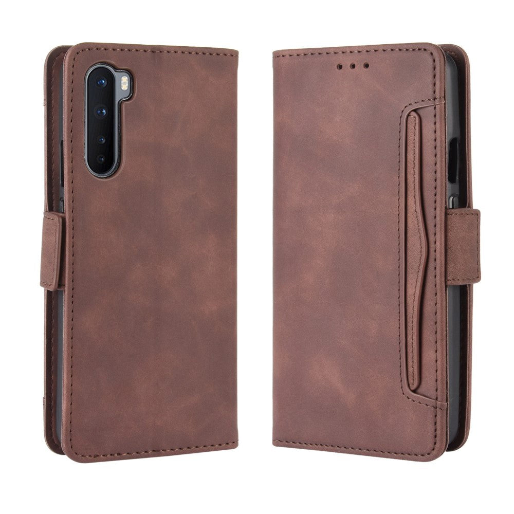 OnePlus North Leather Case w. External Card Holder - Brown