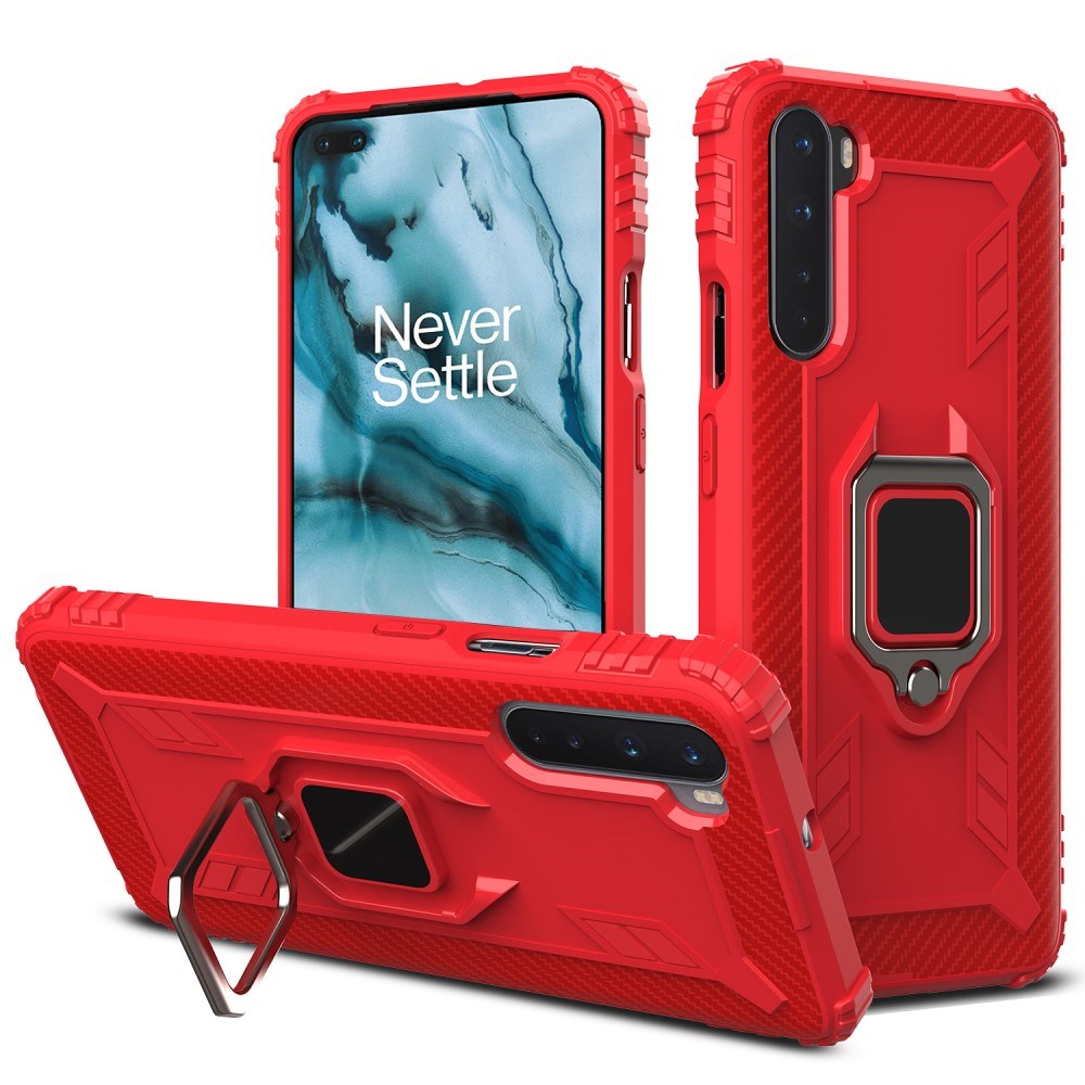 EIDERWOOD OnePlus North Case with Magnetic Ring Kickstand - Red