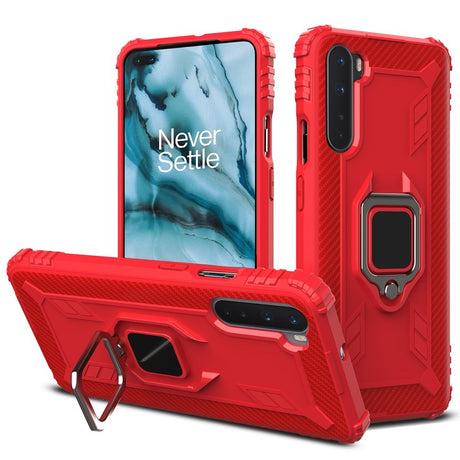 EIDERWOOD OnePlus North Case with Magnetic Ring Kickstand - Red
