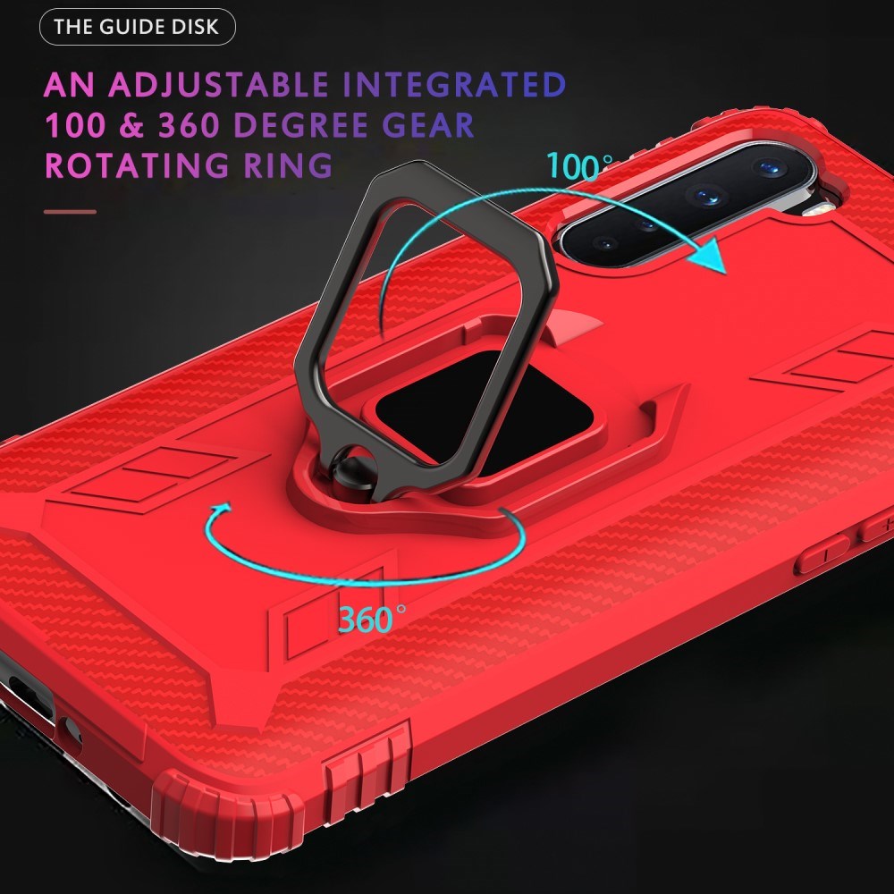 EIDERWOOD OnePlus North Case with Magnetic Ring Kickstand - Red
