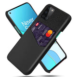 OnePlus 8T Fabric Case w. Leather Card Holder - Black