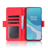 OnePlus 8T Sleek Leather Case w. Large Wallet - Red