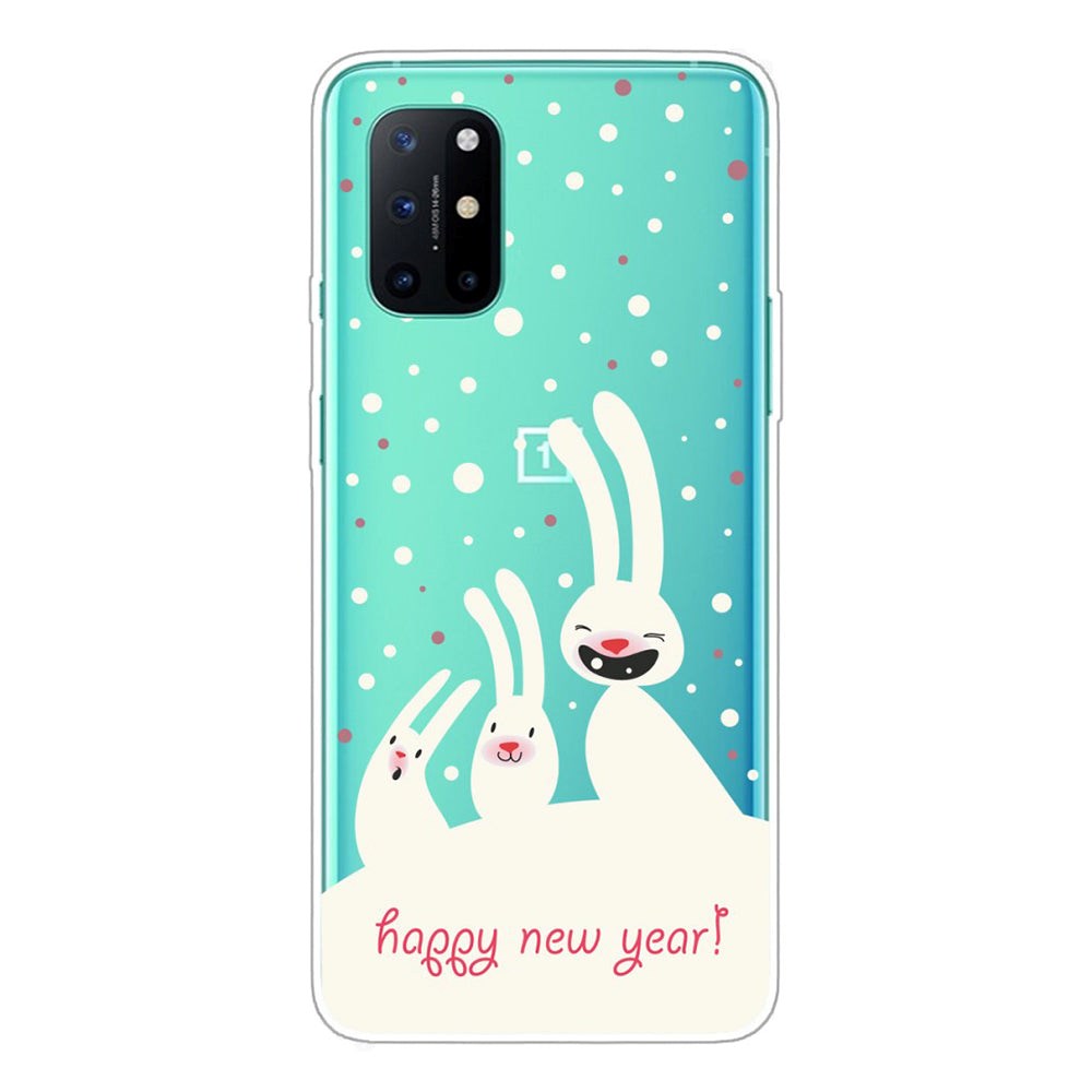 OnePlus 8T Flexible Plastic Christmas Case - Bunnies