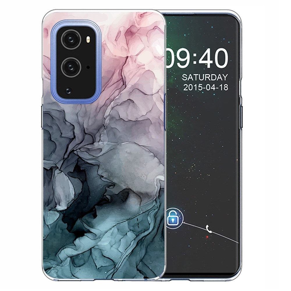 EIDERWOOD OnePlus 9 Pro Flexible Plastic Case with Marble Design - Blue / Pink / Black